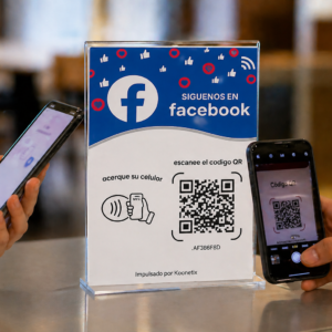 Cartel qr/nfc Facebook Basico