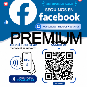 Cartel qr/nfc Facebook PREMIUM